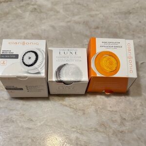 3 Clarisonic Skincare Brush Head Trio - Black, White, Orange